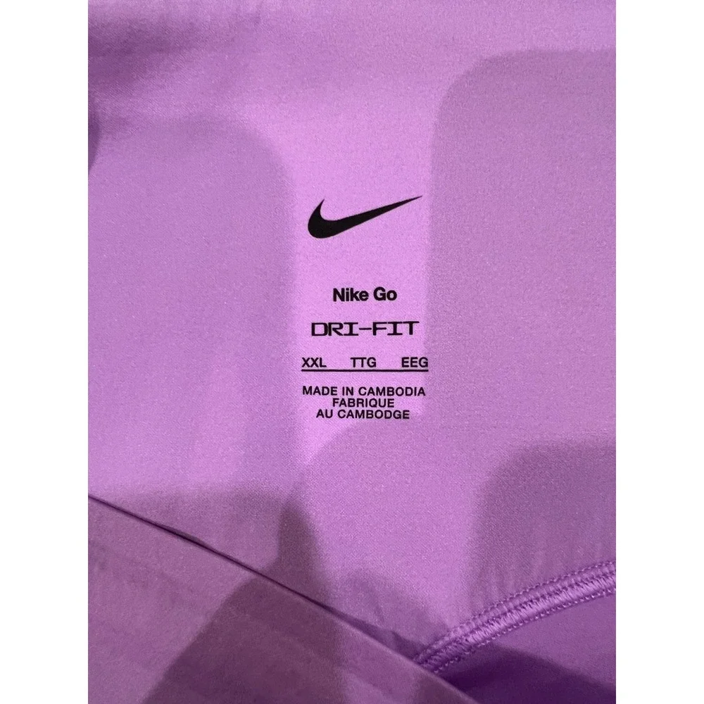 Nike Go Firm Leggings Womens XXL Purple High Waist Pockets Activewear Gym - Picture 2 of 6